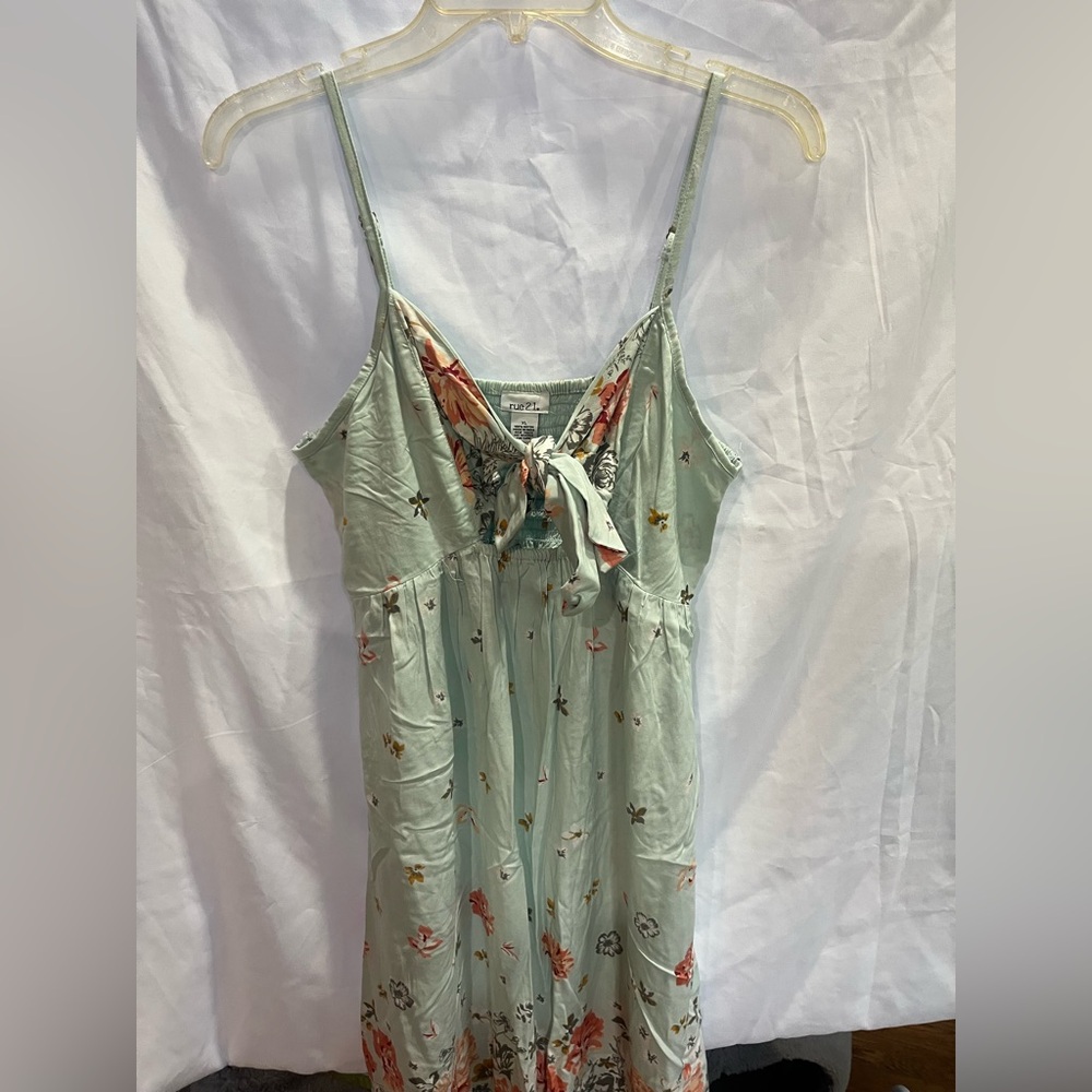 Rue21 Mint Floral Tie-Front Dress